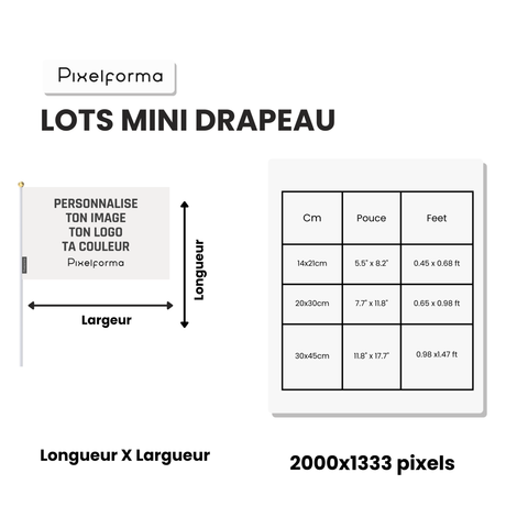 Lots Mini Drapeau des Comores en plusieurs tailles - Pixelforma