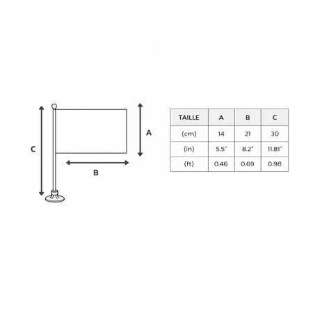 Mini drapeau andorre en polyester avec ventouse pratique