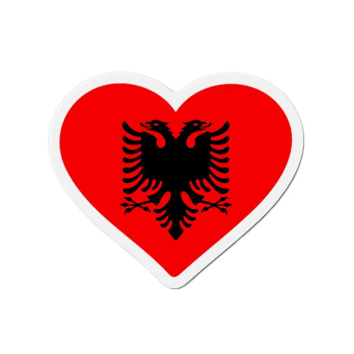 Aimant cœur drapeau albanie forme décorative réfrigérateur