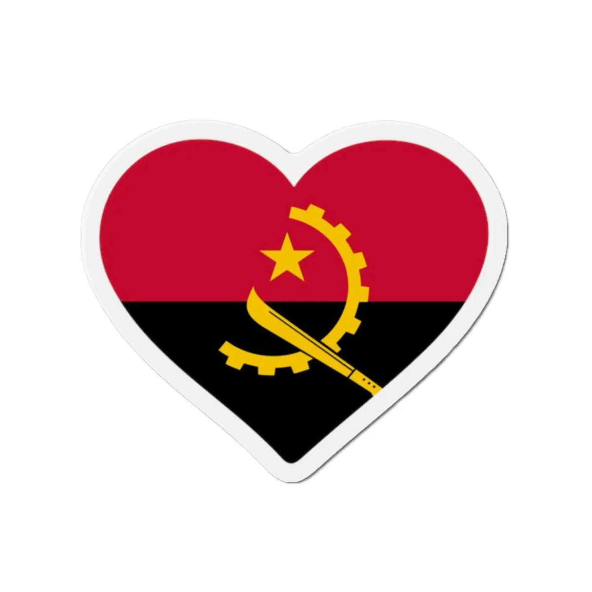 Aimant coeur drapeau angola en plusieurs tailles - pixelforma