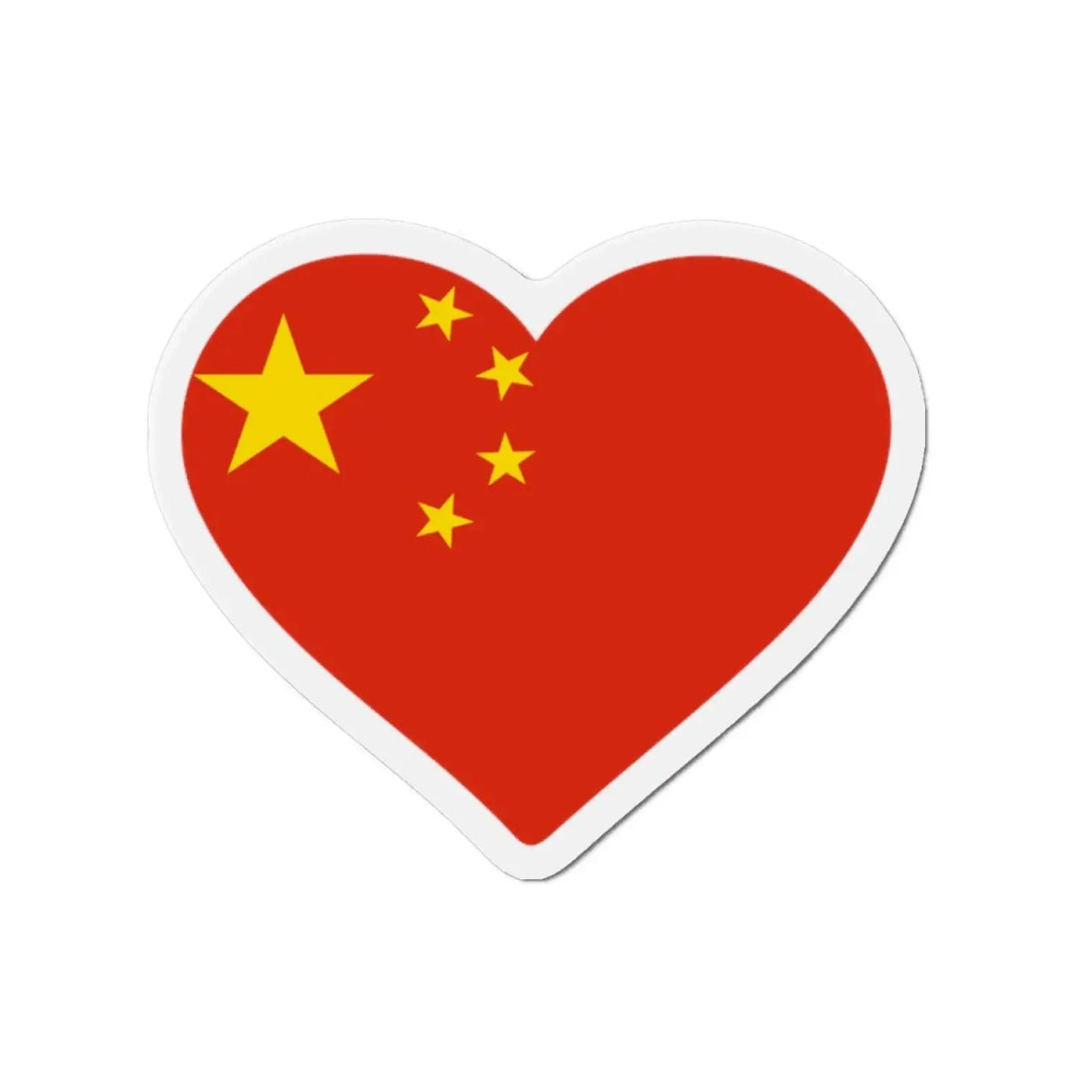 Aimant coeur drapeau chine en plusieurs tailles - pixelforma