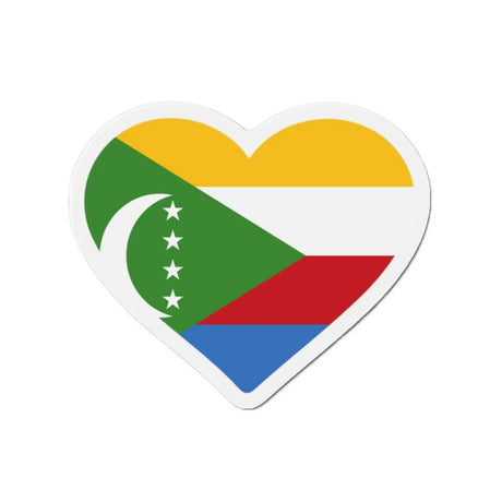 Aimant cœur drapeau comores décoratif pour réfrigérateur