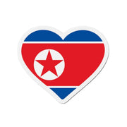 Aimant coeur drapeau corée du nord forme décorative
