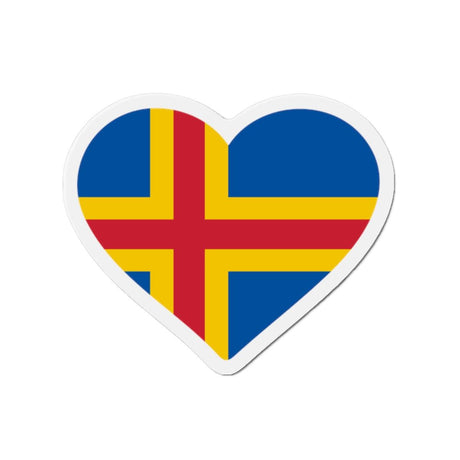 Aimant Coeur Drapeau d'Åland en plusieurs tailles - Pixelforma