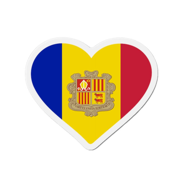 Aimant Coeur Drapeau d'Andorre en plusieurs tailles - Pixelforma