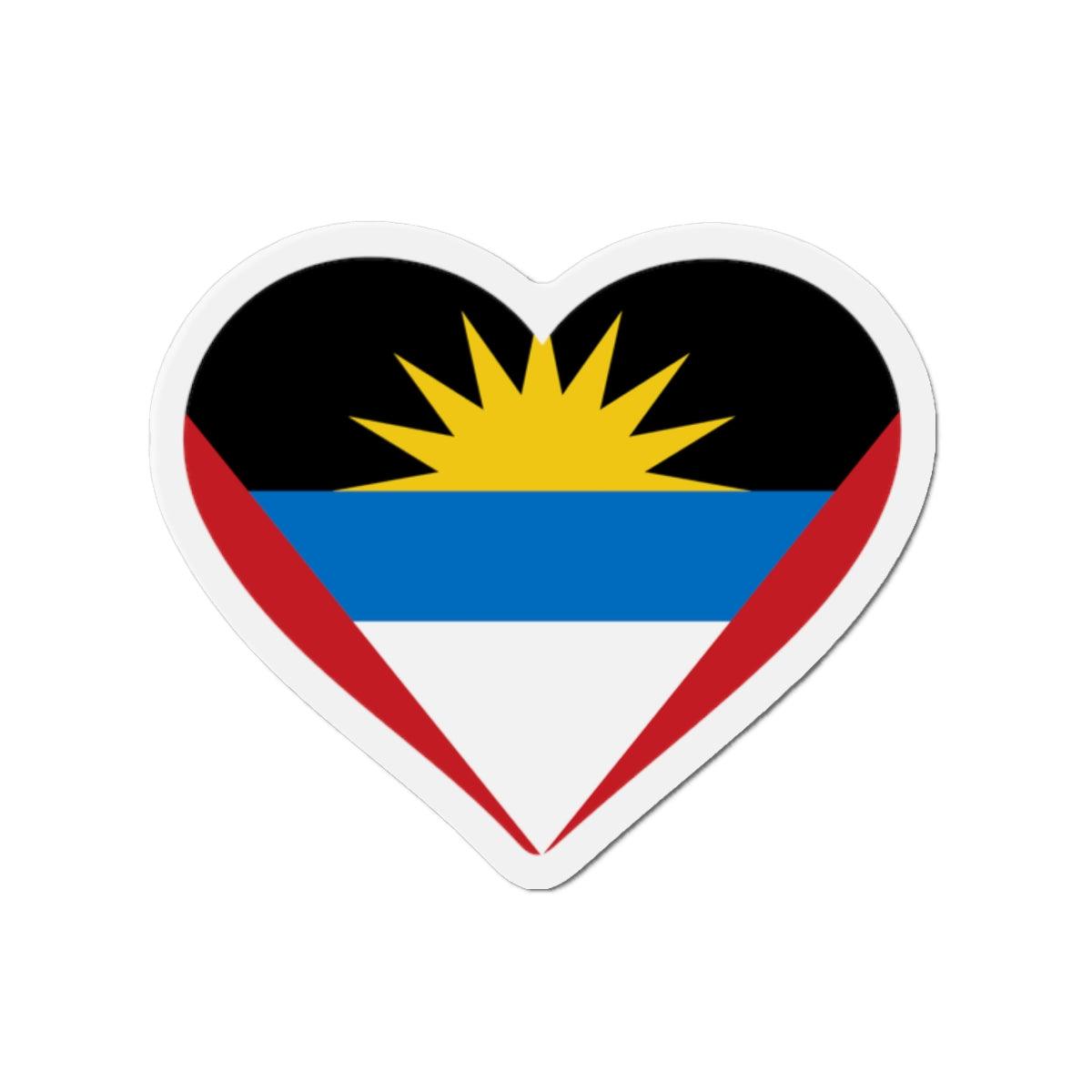 Aimant Coeur Drapeau d'Antigua-et-Barbuda en plusieurs tailles - Pixelforma