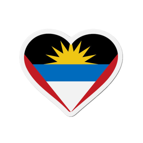 Aimant Coeur Drapeau d'Antigua-et-Barbuda en plusieurs tailles - Pixelforma