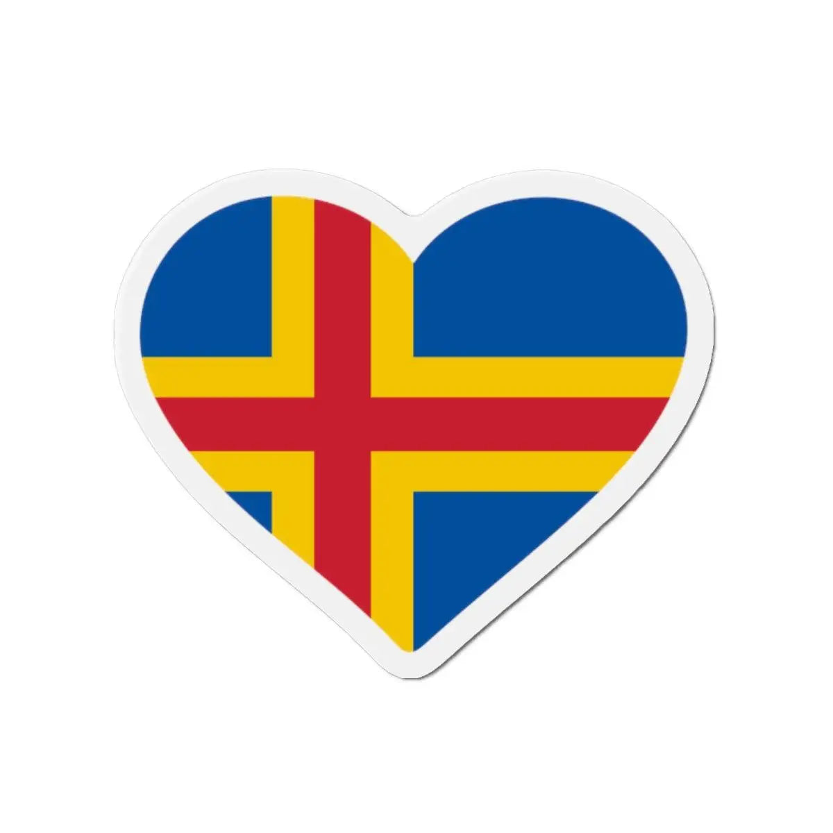 Aimant coeur drapeau d’åland en métal forme décorative