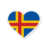 Aimant coeur drapeau d’åland en métal forme décorative