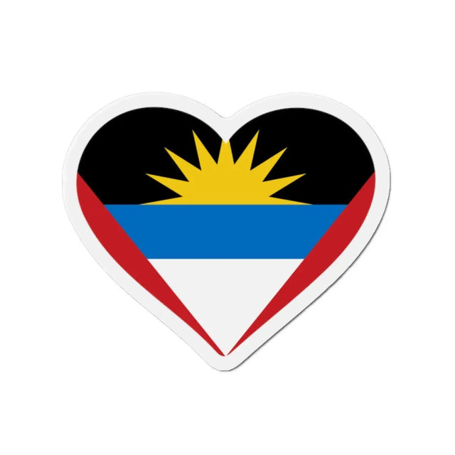 Aimant Coeur Drapeau d'Antigua-et-Barbuda en plusieurs tailles - Pixelforma 