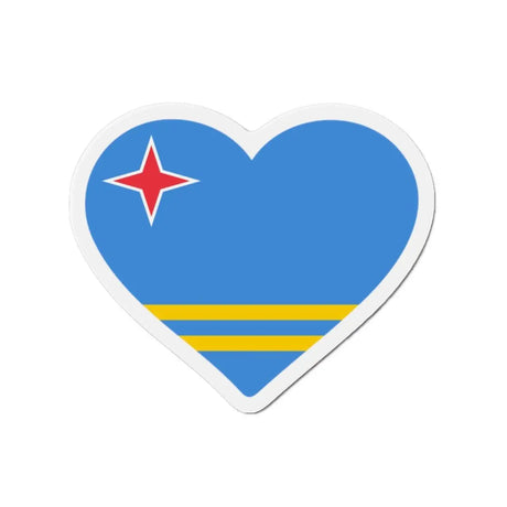 Aimant coeur drapeau d’aruba forme décorative colorée