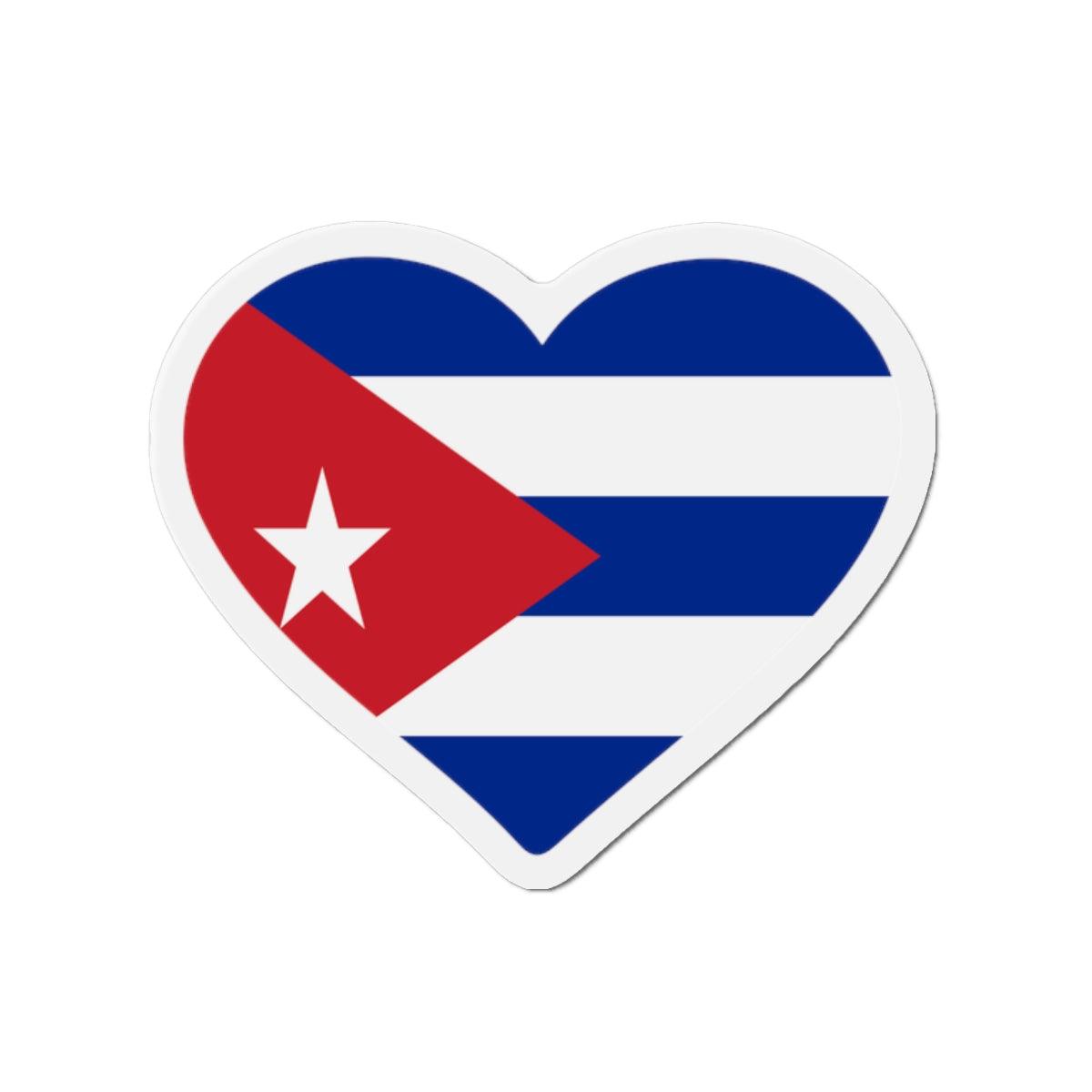 Aimant Coeur Drapeau de Cuba en plusieurs tailles - Pixelforma