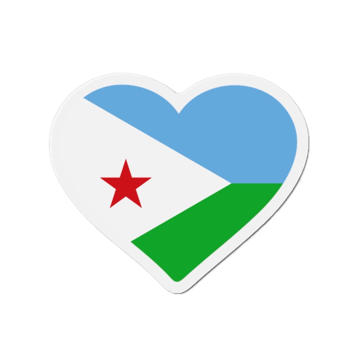 Aimant Coeur Drapeau de Djibouti en plusieurs tailles - Pixelforma