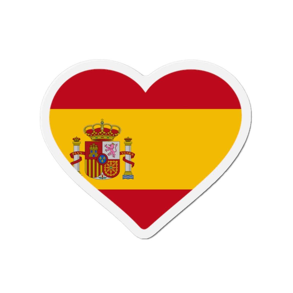 Aimant Coeur Drapeau de l'Espagne en plusieurs tailles - Pixelforma