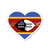 Aimant Coeur Drapeau de l'Eswatini en plusieurs tailles - Pixelforma