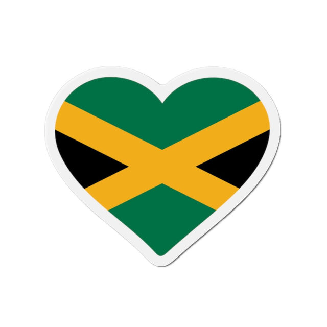 Aimant Coeur Drapeau de la Jamaïque en plusieurs tailles - Pixelforma