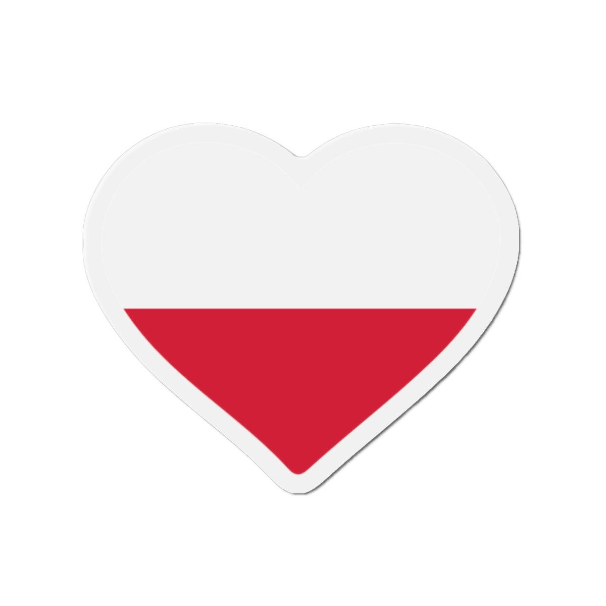 Aimant Coeur Drapeau de la Pologne en plusieurs tailles - Pixelforma