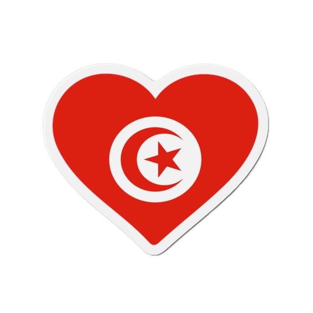 Aimant Coeur Drapeau de la Tunisie en plusieurs tailles - Pixelforma