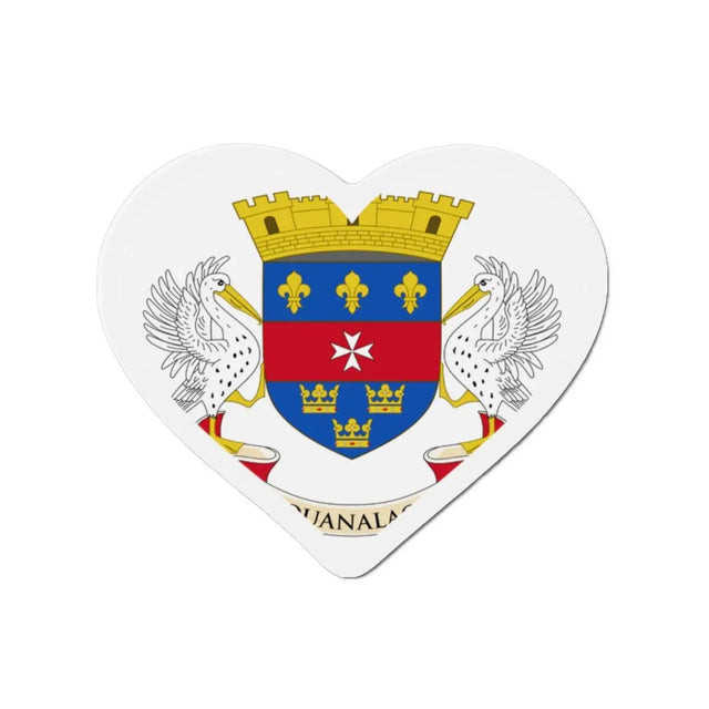 Aimant coeur drapeau de saint-barthélemy en plusieurs tailles - pixelforma