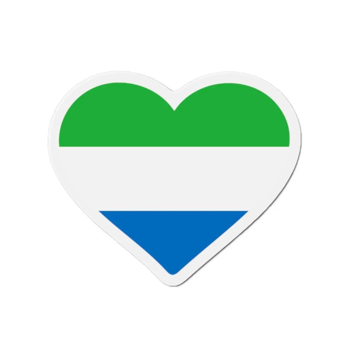 Aimant Coeur Drapeau de Sierra Leone en plusieurs tailles - Pixelforma 