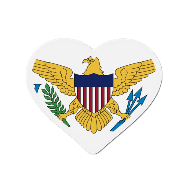 Aimant Coeur Drapeau des Îles Vierges des États-Unis en plusieurs tailles - Pixelforma