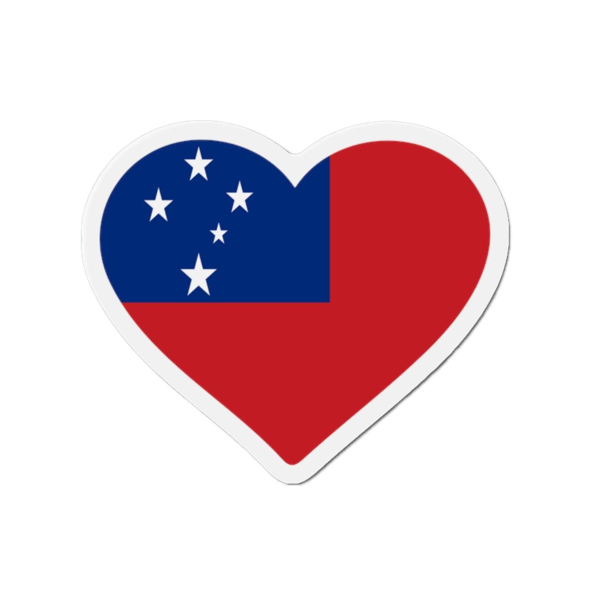 Aimant Coeur Drapeau des Samoa en plusieurs tailles - Pixelforma