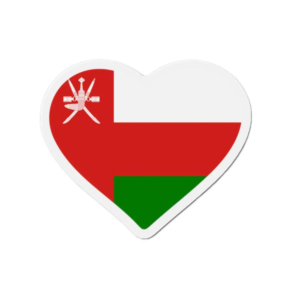 Aimant coeur drapeau d’oman forme décorative réfrigérateur