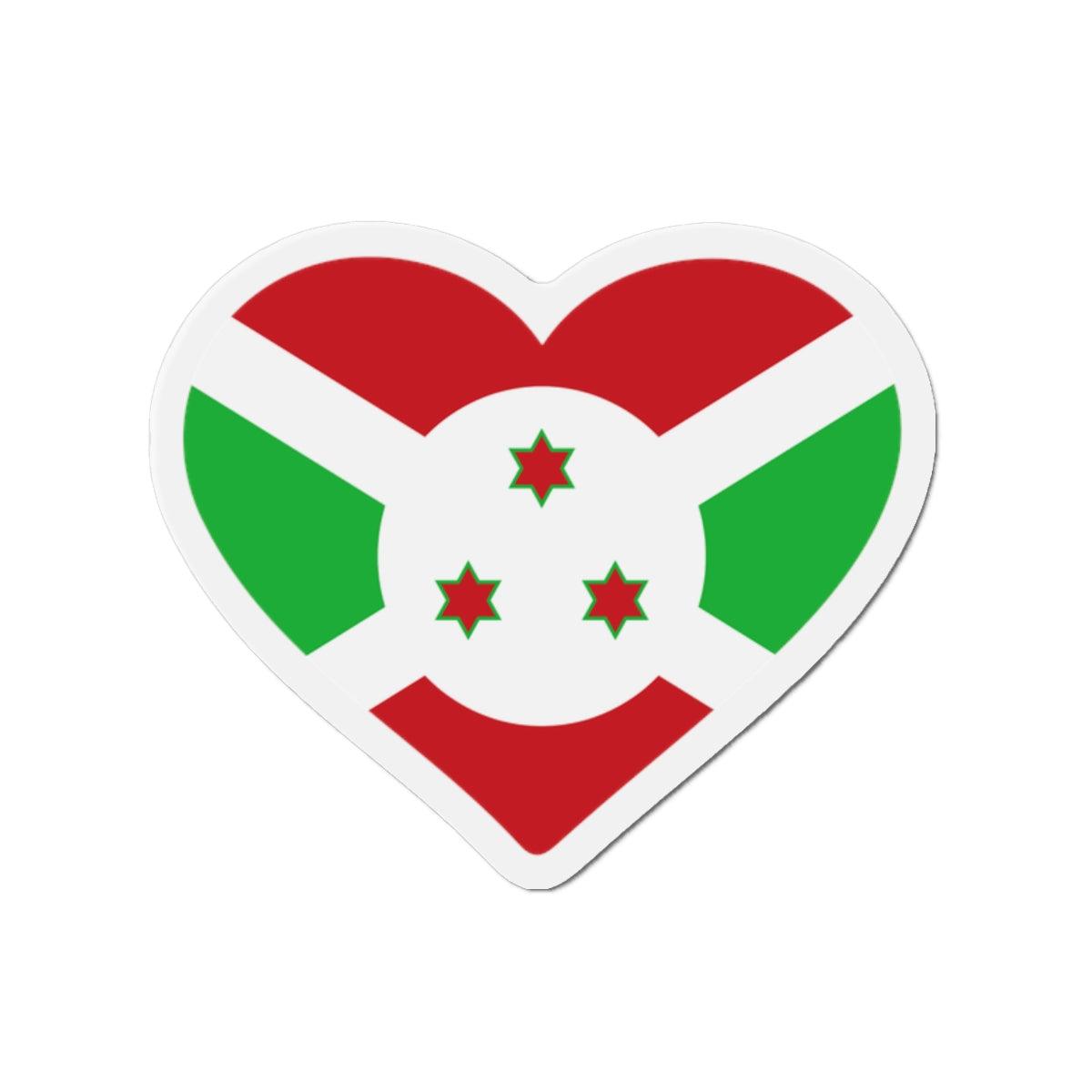 Aimant Coeur Drapeau du Burundi en plusieurs tailles - Pixelforma