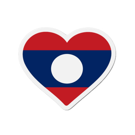 Aimant Coeur Drapeau du Laos en plusieurs tailles - Pixelforma