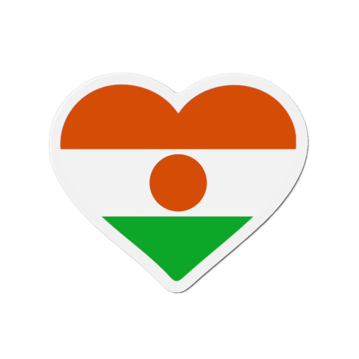 Aimant Coeur Drapeau du Niger en plusieurs tailles - Pixelforma