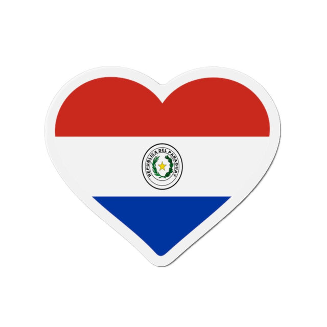 Aimant Coeur Drapeau du Paraguay en plusieurs tailles - Pixelforma