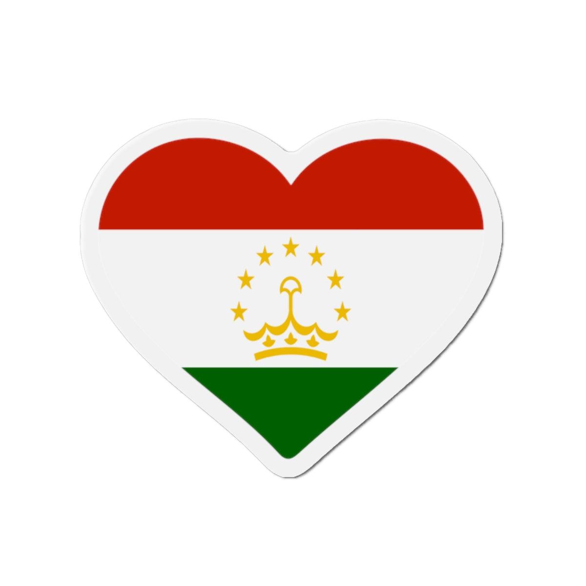 Aimant Coeur Drapeau du Tadjikistan en plusieurs tailles - Pixelforma