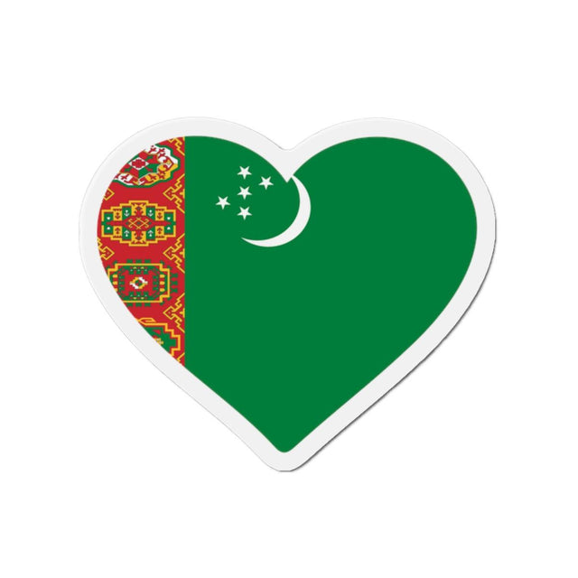 Aimant Coeur Drapeau du Turkménistan en plusieurs tailles - Pixelforma