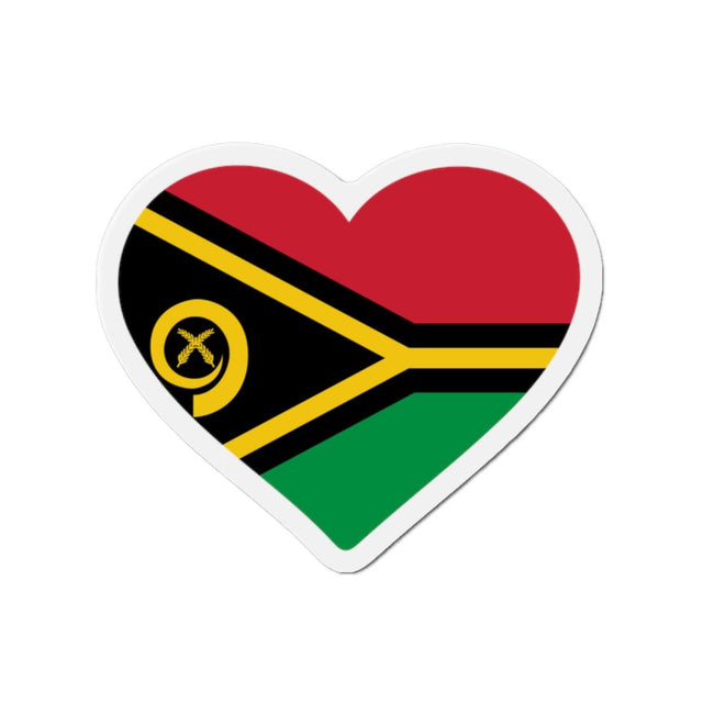 Aimant Coeur Drapeau du Vanuatu en plusieurs tailles - Pixelforma