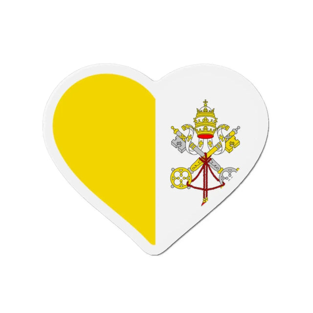 Aimant coeur drapeau du vatican en plusieurs tailles - pixelforma