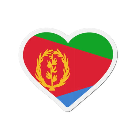 Aimant cœur drapeau érythrée finition décorative brillante