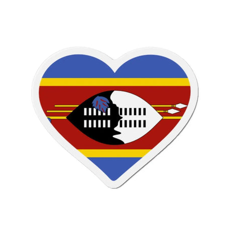 Aimant cœur drapeau eswatini motif coloré décoration