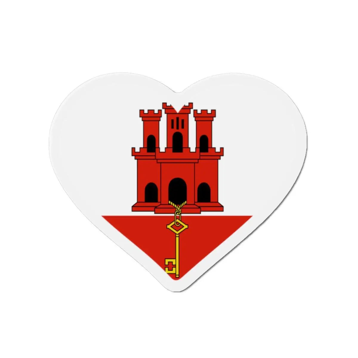 Aimant coeur drapeau gibraltar forme coeur décoratif coloré