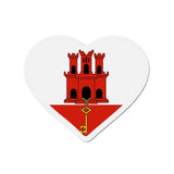 Aimant coeur drapeau gibraltar forme coeur décoratif coloré