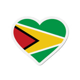 Aimant cœur drapeau guyana forme décorative colorée