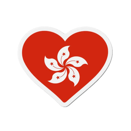 Aimant cœur drapeau hong kong décoratif pour réfrigérateur