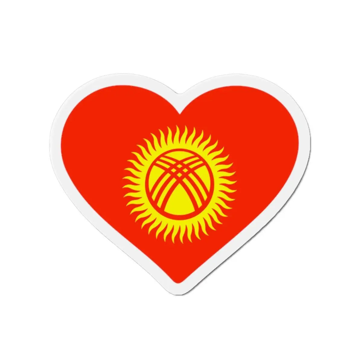 Aimant cœur drapeau kirghizistan finition décorative