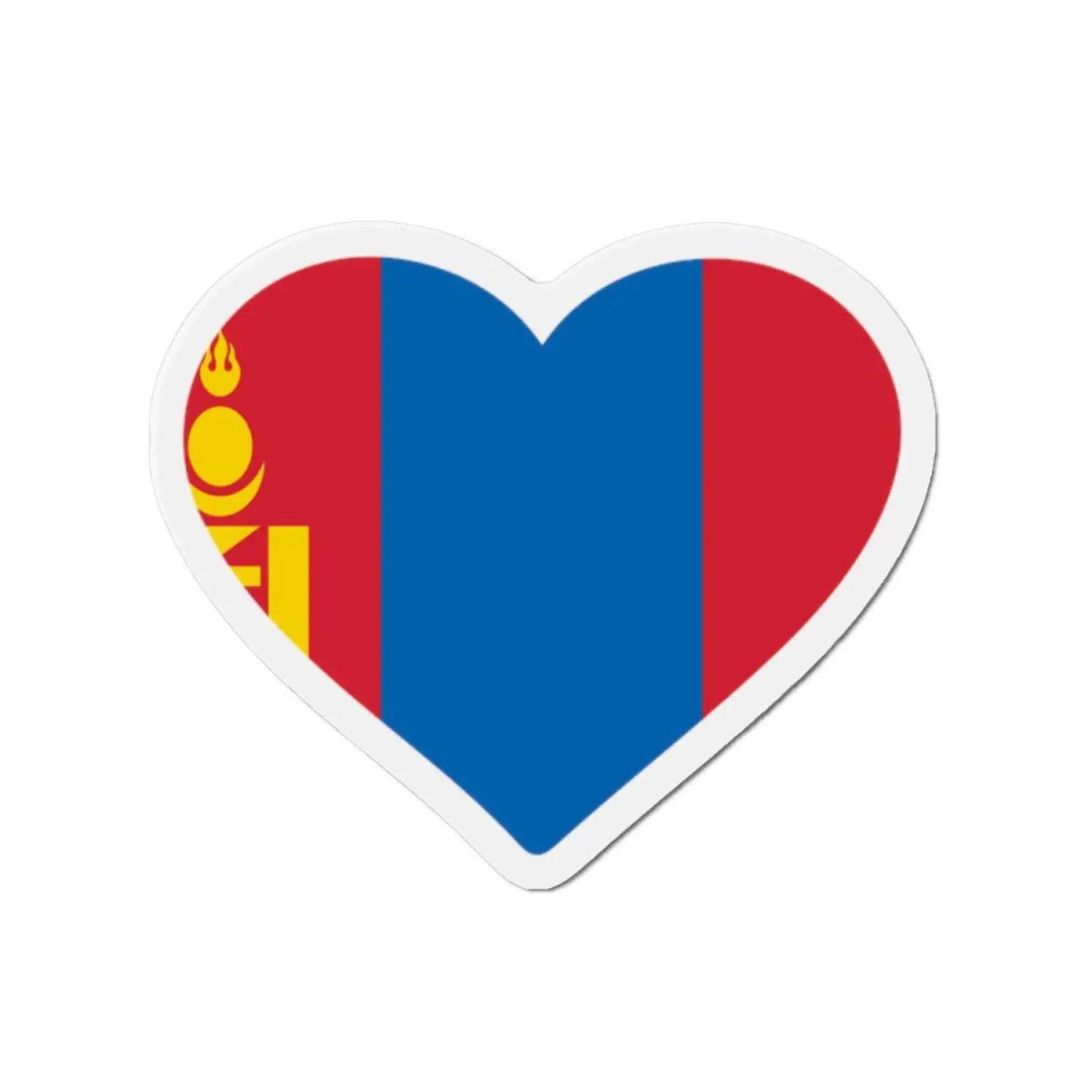 Aimant coeur drapeau mongolie en plusieurs tailles - pixelforma