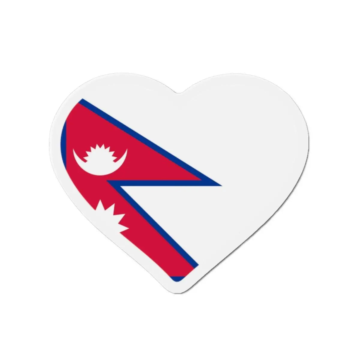 Aimant coeur drapeau népal en plusieurs tailles - pixelforma