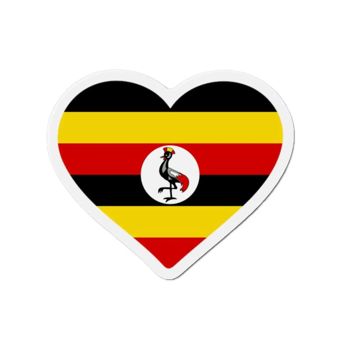 Aimant cœur drapeau ouganda forme décorative multicolore