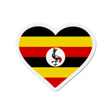 Aimant cœur drapeau ouganda forme décorative multicolore