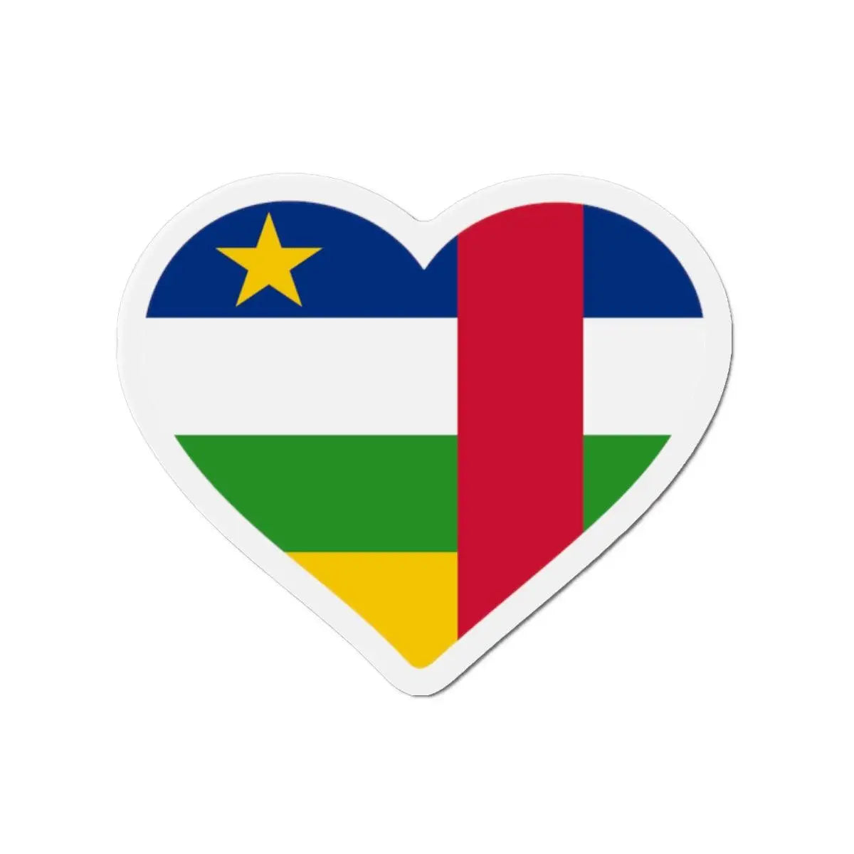 Aimant cœur drapeau république centrafricaine décoratif