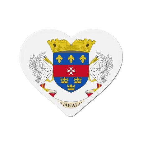 Aimant cœur drapeau saint-barthélemy finition brillante