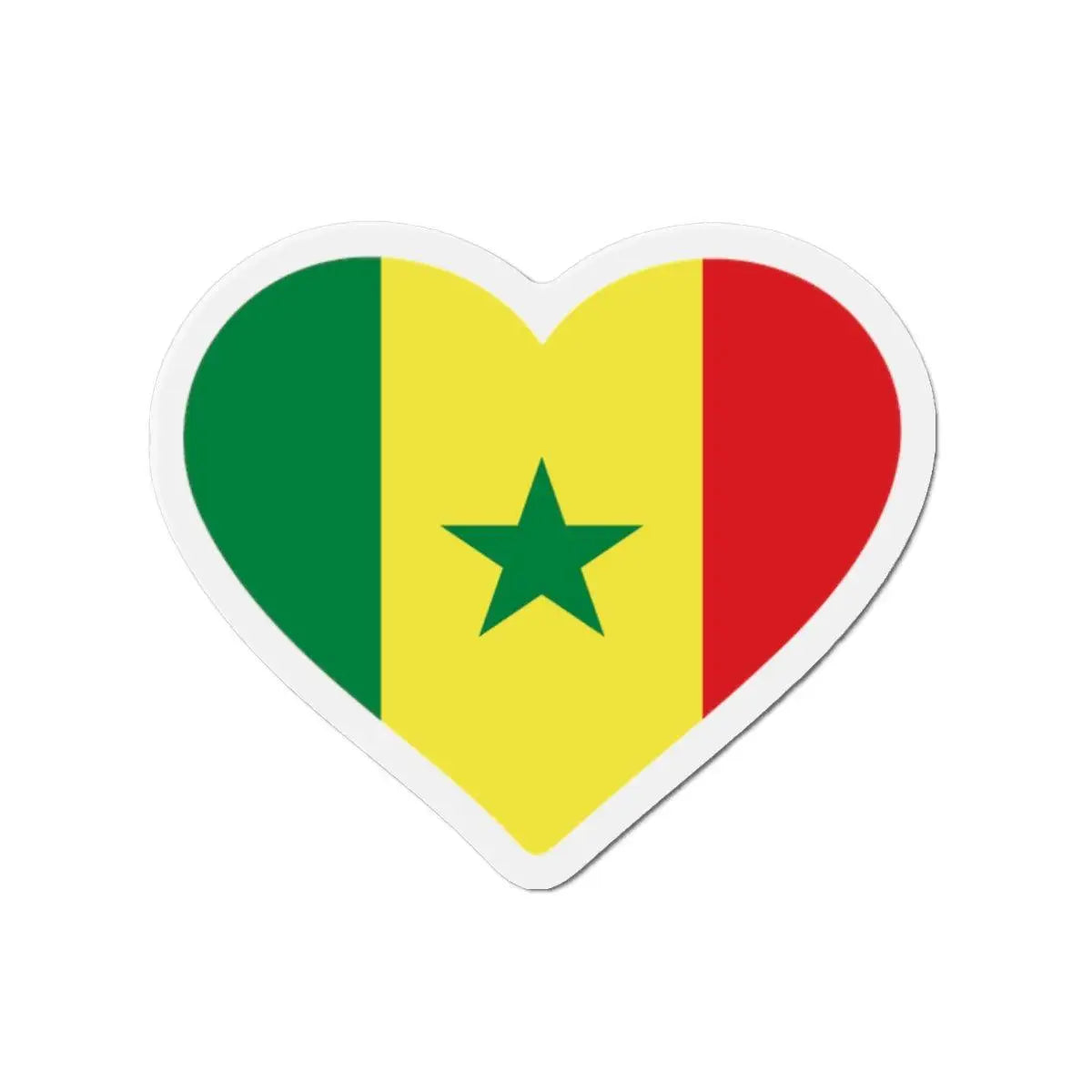 Aimant cœur drapeau sénégal coloré pour réfrigérateur