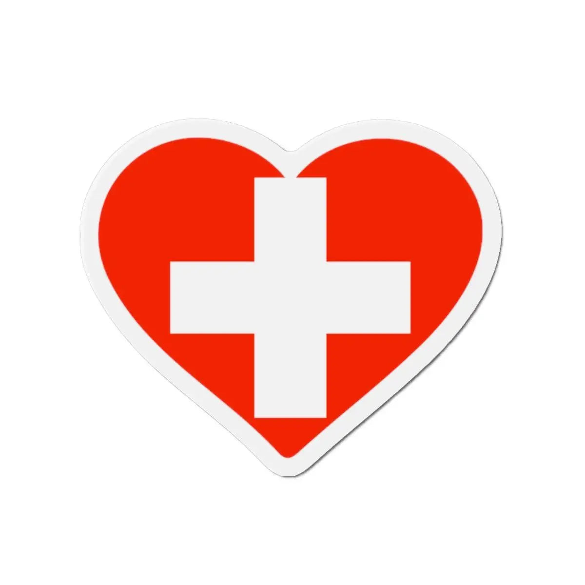 Aimant cœur drapeau suisse forme décorative magnétique
